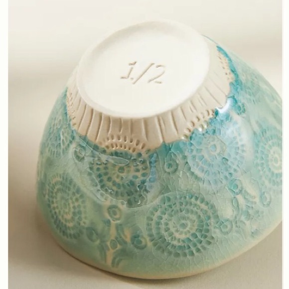 Anthropologie Handmade Glazed Stoneware Measuring Cups Bowls New In Box - Picture 5 of 11